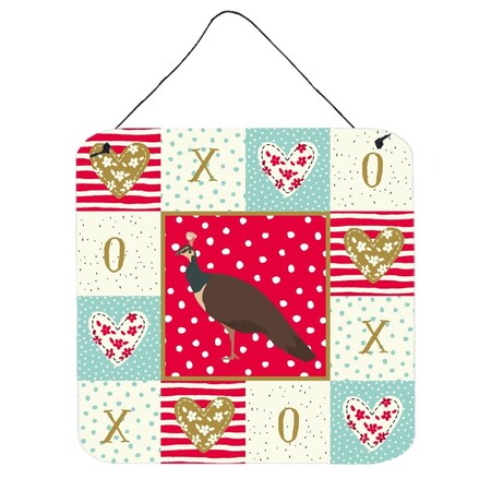 Carolines Treasures 6 x 6 in. Indian Peahen Peafowl Love Wall or Door Hanging Prints CK5354DS66